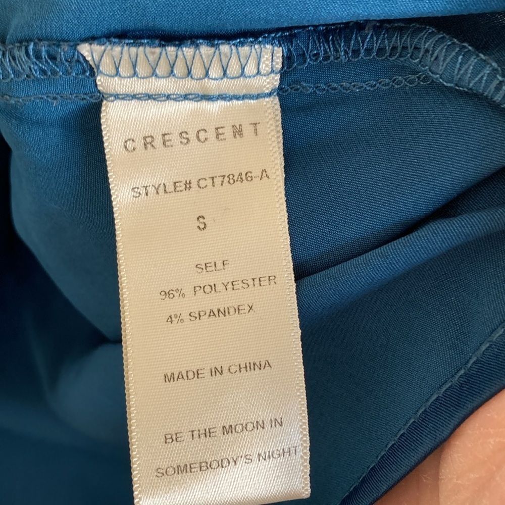 Crescent Pullover Long Sleeve Blouse‎ Top Womens Size Small Blue High Low - Picture 5 of 8